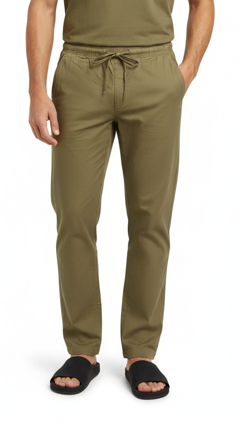 Mens Relaxed Fit Cotton Trouser