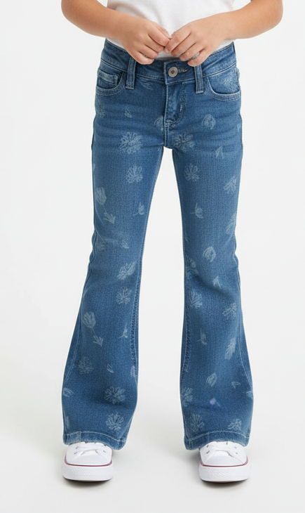 THEREABOUTS GIRLS PRINTED FLARE JEANS