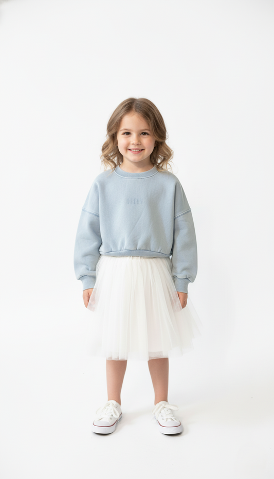 GIRLS FADED CREWNECK SWEATSHIRT