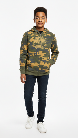 Timberland Boys Camo Full-Zip Hoodie