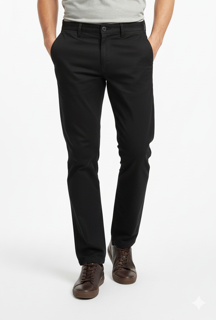 LCDN MENS BLACK COTTON CHINO