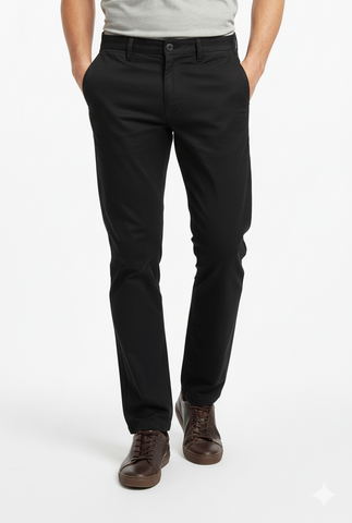 LCDN MENS BLACK COTTON CHINO