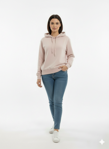 LEFTIES WOMENS BASIC BABY PINK HOODIE