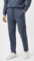 پی بی مینز پائپڈ پنٹک گرےش بلیو ٹراؤزر