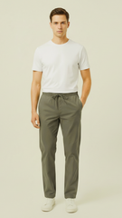 GUESS Mens Relaxed Fit Cotton Trouser