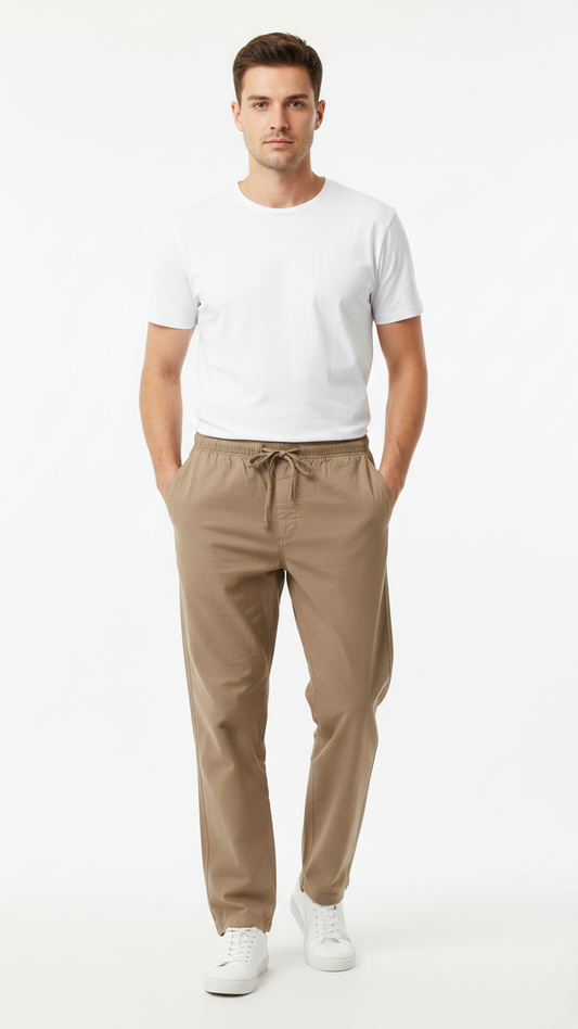 GUESS Mens Relaxed Fit Cotton Trouser