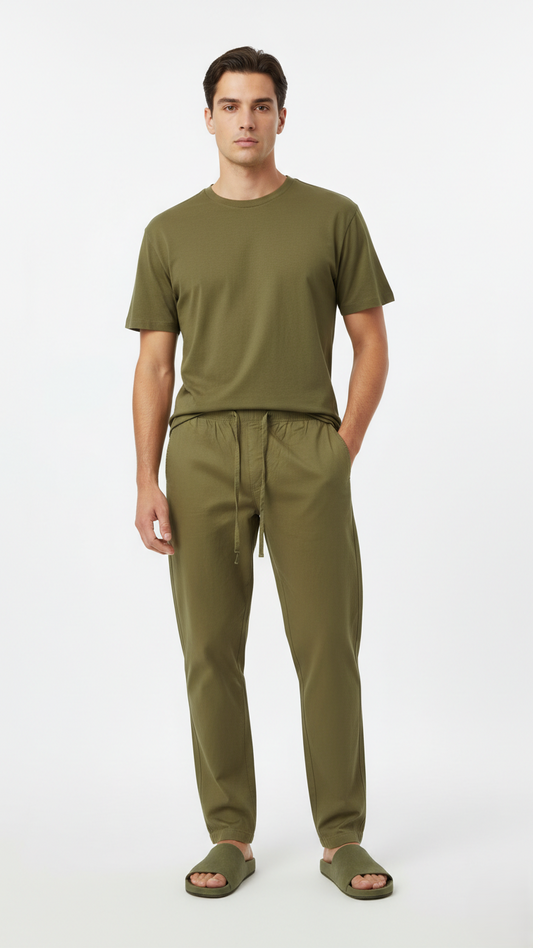 GUESS Mens Relaxed Fit Cotton Trouser