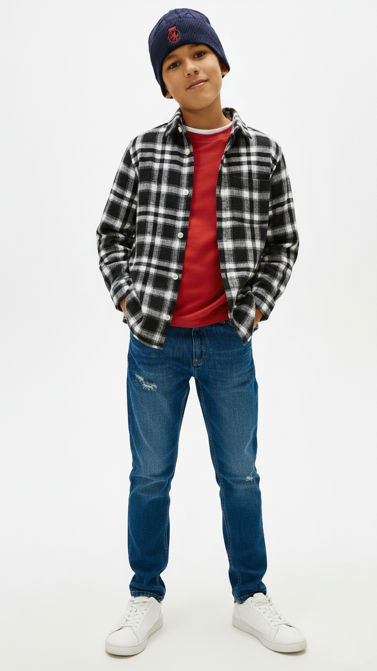 MY CHICCO KIDS CHECK SHIRT WITH POCKET