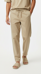Mens Relaxed Fit Khaki Cotton Trouser
