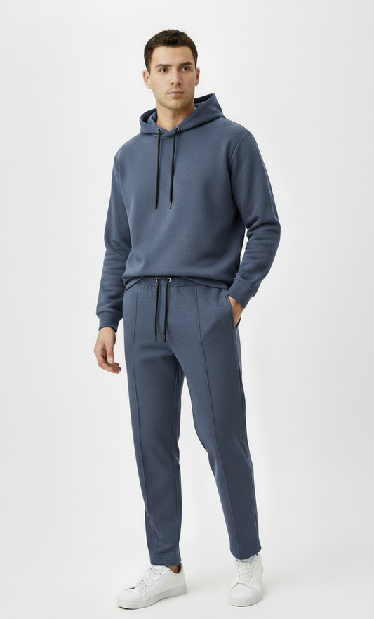 پی بی مینز پائپڈ پنٹک گرےش بلیو ٹراؤزر