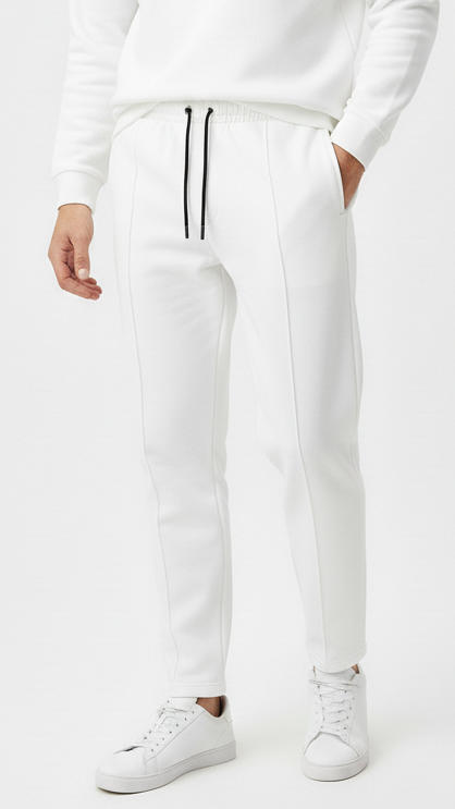 پی بی مینز پائپڈ پنٹک وائٹ ٹراؤزر