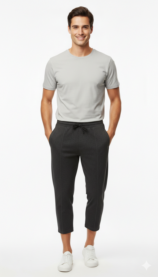 برشکا مینز 3 کوارٹر چارکول گاجر ڈھیلا فٹ پتلون