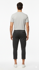 BERSHKA Mens 3 Quarter Charcoal Carrot Loose Fit trouser