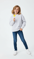 ZR Girls Plain Grey Marl Sporty Sweatshirt