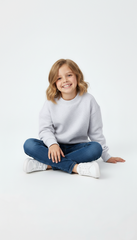 ZR Girls Plain Grey Marl Sporty Sweatshirt