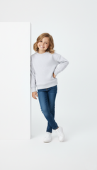 ZR Girls Plain Grey Marl Sporty Sweatshirt