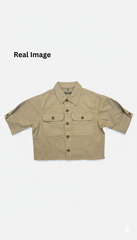 لڑکیاں پرنٹ شدہ ڈینم جیکٹ