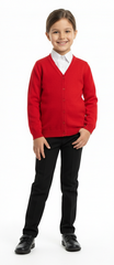 PEP&CO SCHOOL GIRLS BASIC RED CARDIGAN