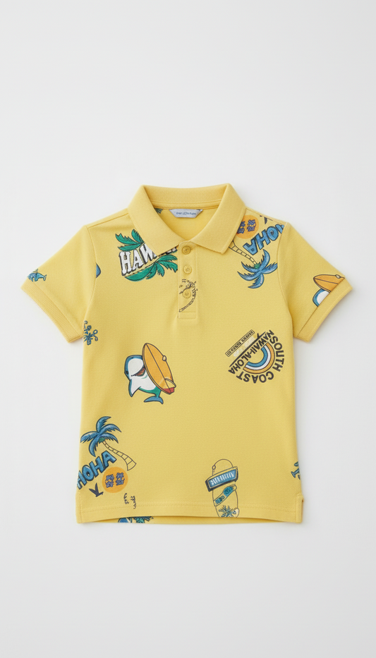 JUNIOR Boys Graphic Printed Polo Shirt