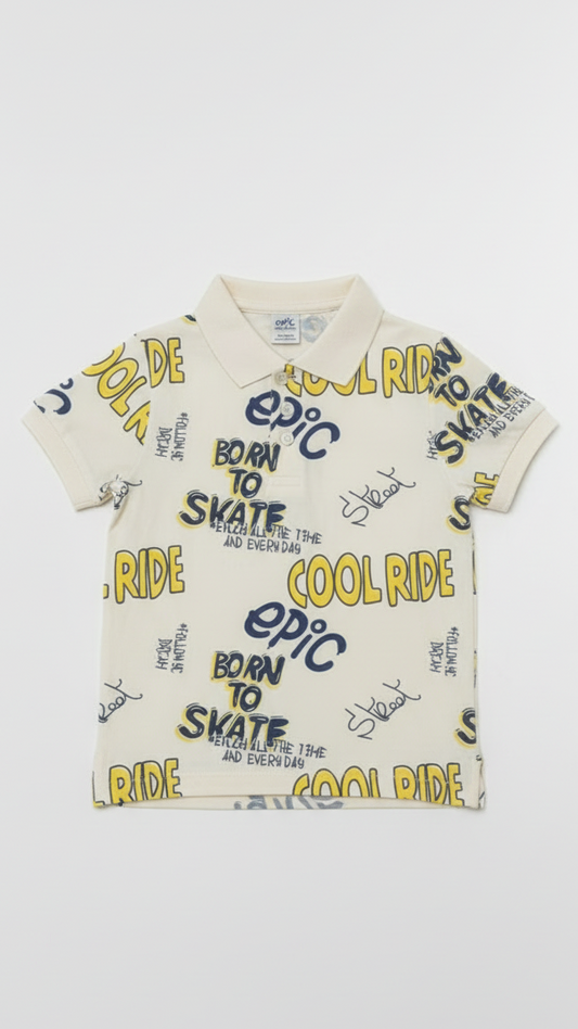 JUNIOR Boys Graphic Printed Polo Shirt
