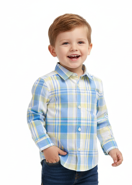 PLACE Boys Plaid Poplin Shirt