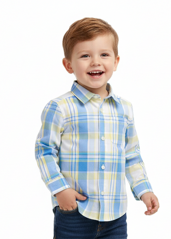 PLACE Boys Plaid Poplin Shirt