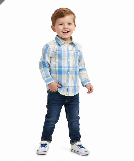 PLACE Boys Plaid Poplin Shirt