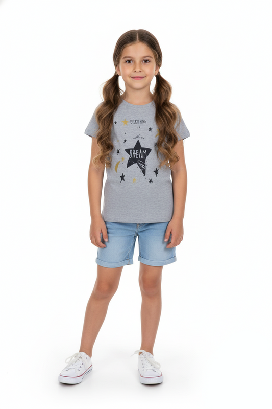 My Favorite Girls' Grey “Everything with a Dream” Star Graphic Tee