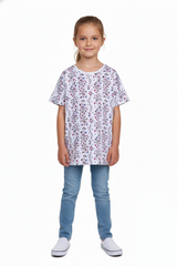 Little Kids White Short Sleeve Floral Print T-Shirt