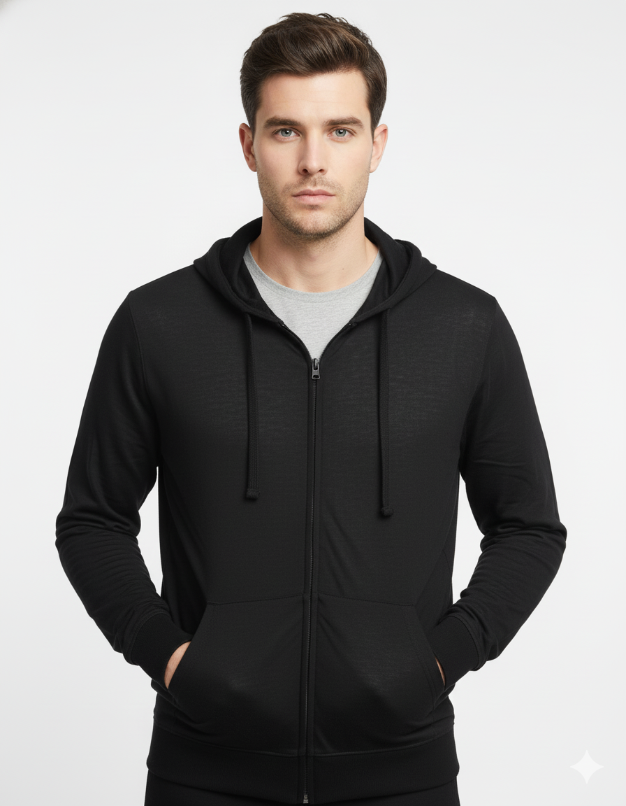 LEFTIES MENS BASIC BLACK HOODIE