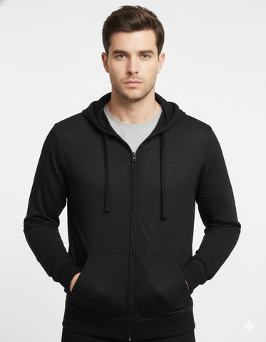 LEFTIES MENS BASIC BLACK HOODIE