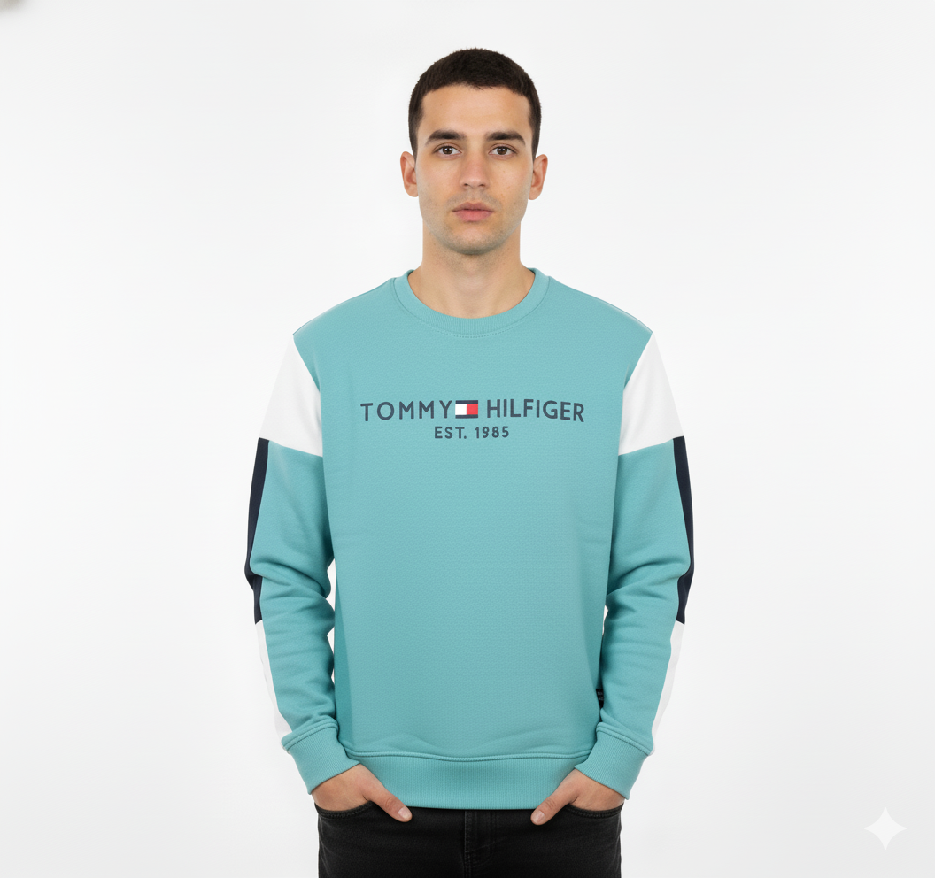 TOMMY HILFIGER MENS CHEST PRINT SWEATSHIRT