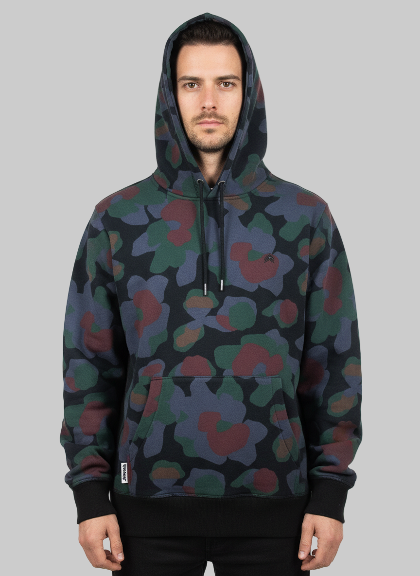 JIBERISH MENS PRINTED ROSEHIP HOODIE