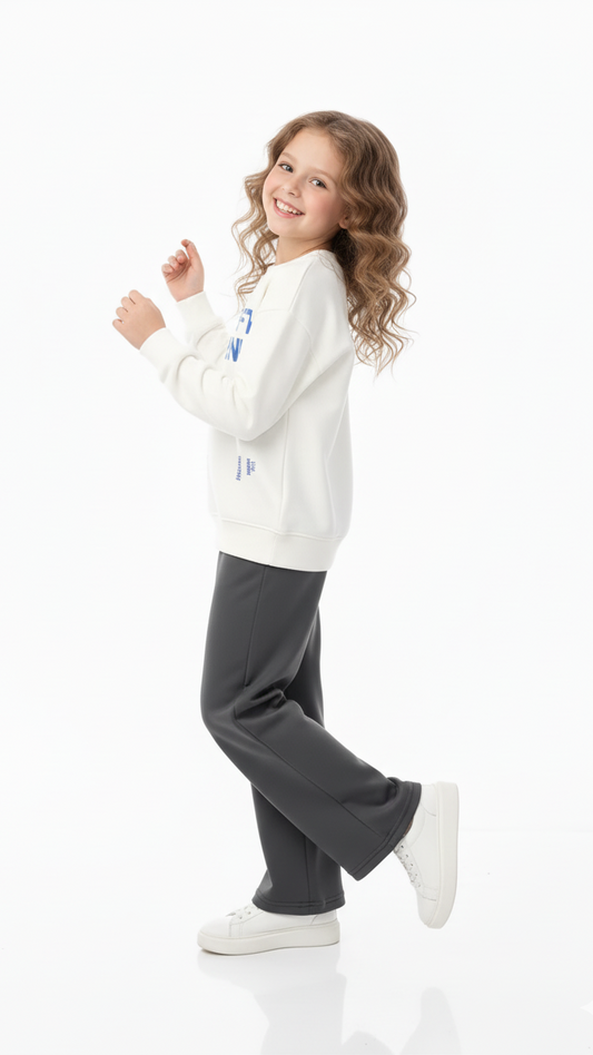 ZR GIRLS Set of sweatshirt with lettering and leggings Flare