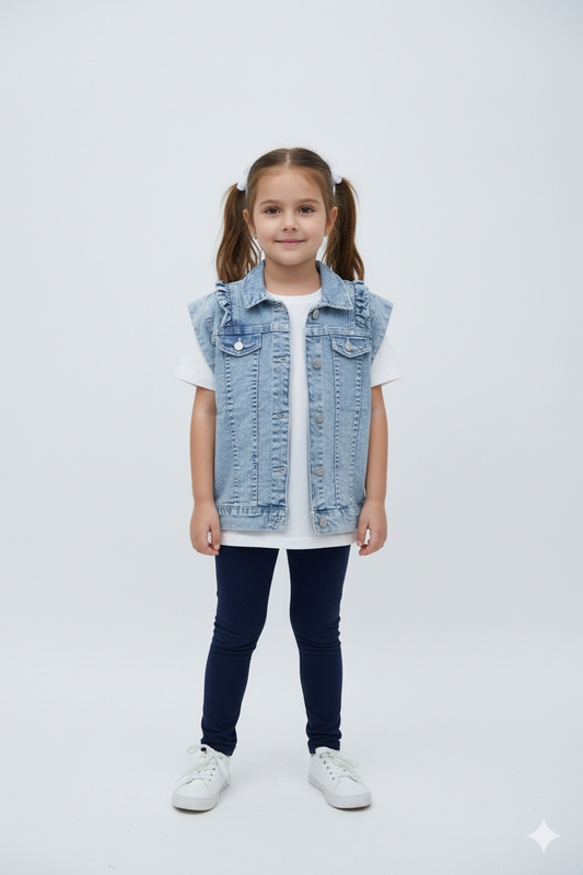 GIRLS MANNING CROPPED DENIM JACKET