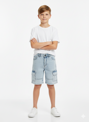 RES BOYS DENIM CARGO SHORTS