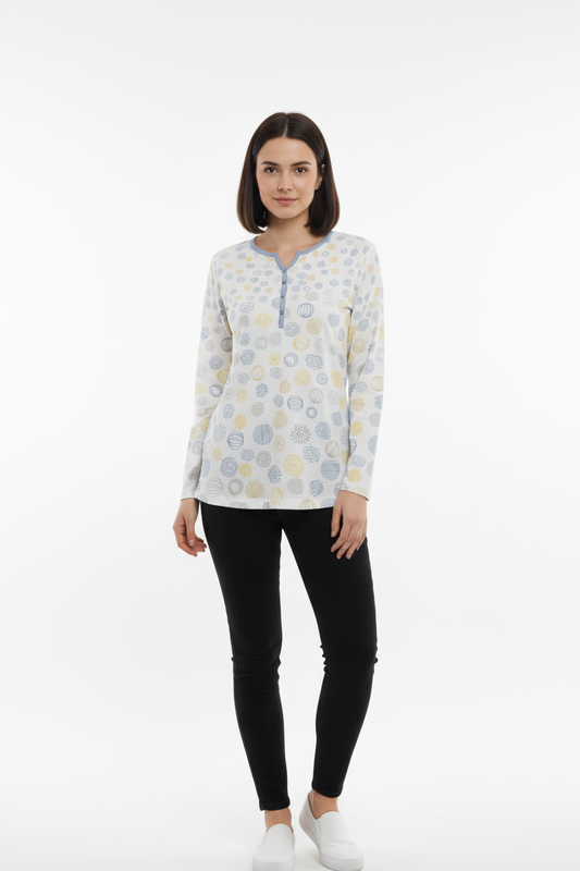 WASCHEPUR WOMENS PRINTED FULL SLEEVE T SHIRT