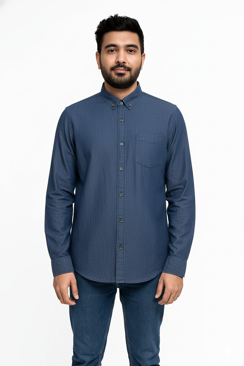 MENS Chambray Button Down Shirt