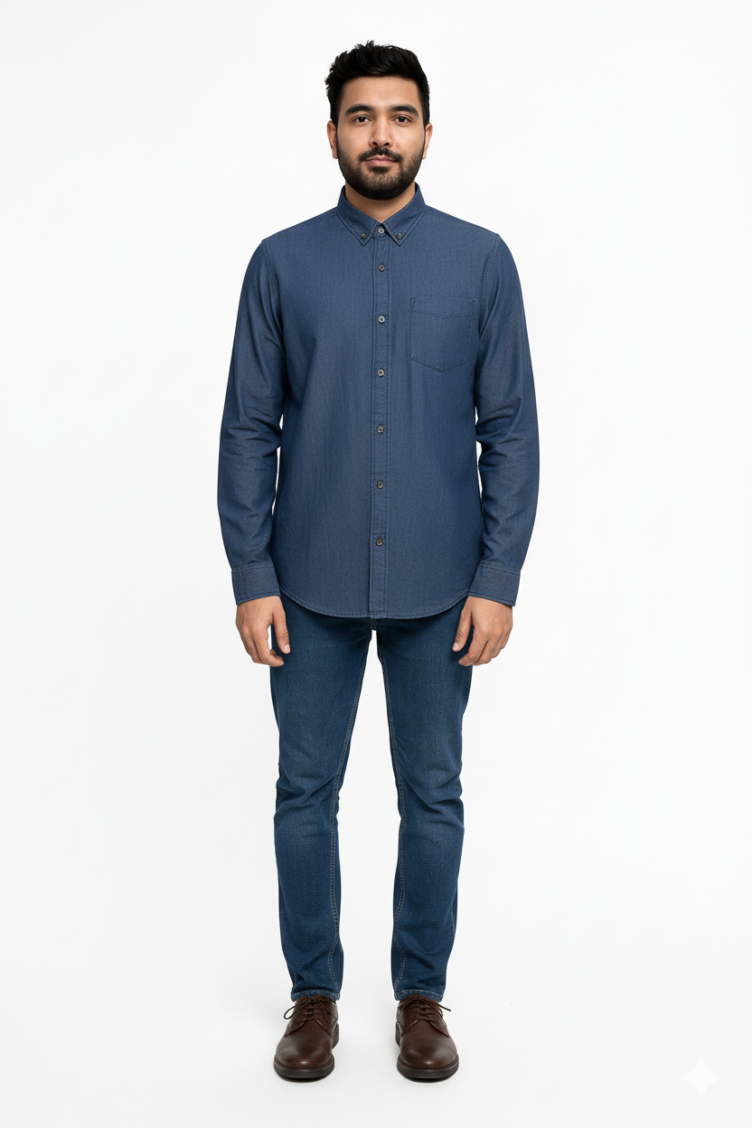 MENS Chambray Button Down Shirt