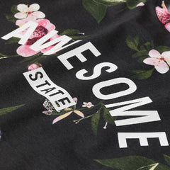 H&M BLACK FLORAL AWESOME STATE JERSEY TOP