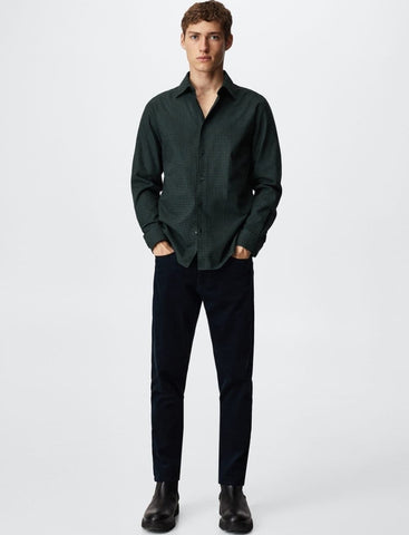 MNG MENS SLIM FIT MICRO CHECK SHIRT