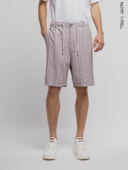 Teddy Smith Striped Linen and Cotton Shorts