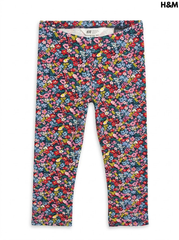 H&M Kids Navy Blue Vibrant Floral Print Stretch Cotton Jersey Leggings| SM GARMENTS