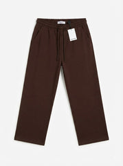 Bershka Men’s Loose And Relaxed  Fit Trousers – Chocolate Brown (Drawstring Waist)