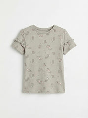 LC WAIKIKI Girls Playfull Printed Textured Tee