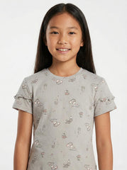 LC WAIKIKI Girls Playfull Printed Textured Tee