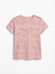 LC WAIKIKI Girls Floral Embroided Text Tee