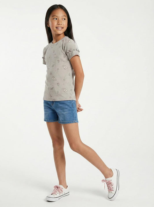 LC WAIKIKI Girls Playfull Printed Textured Tee