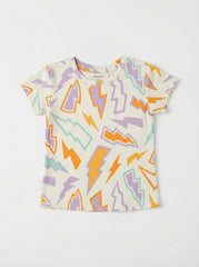 NAME IT Girls White Graphic Printed Tee