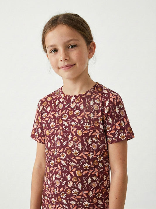 NAME IT Girls Floral Printed Tee
